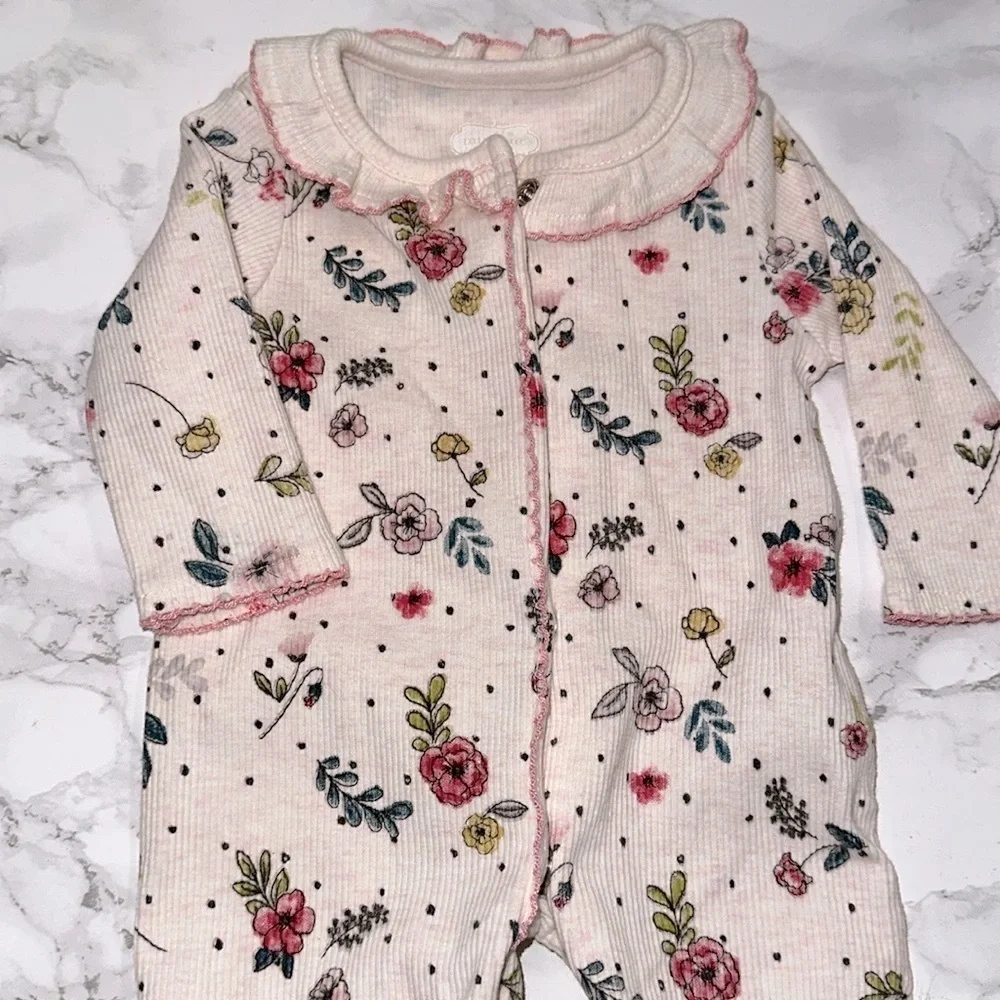Mudpie Floral newborn One Piece up to 9 lbs size newborn